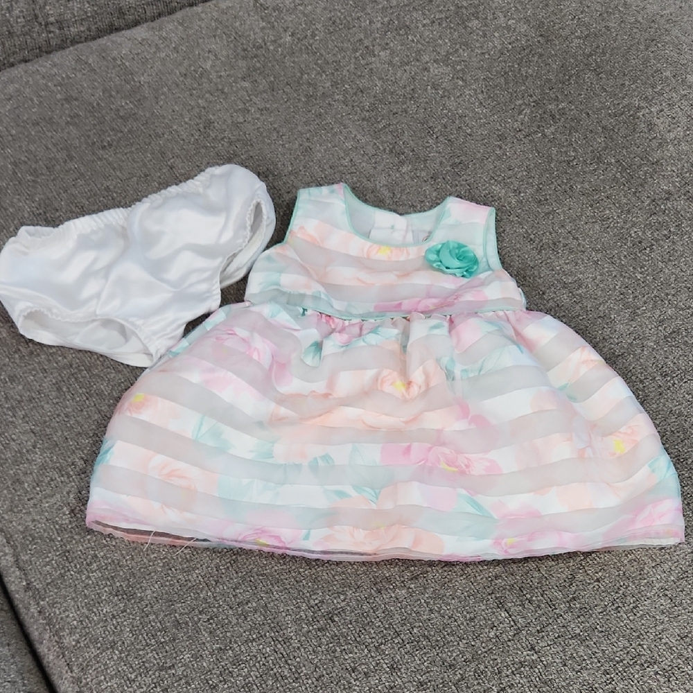 Wonder Nation Pastel Striped Dress with Diaper Cover
